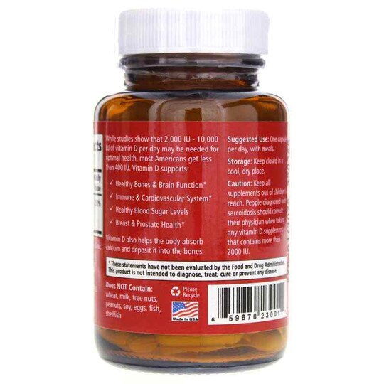 Vitamin-D 2000 IU, 30 Veg Capsules, PEL