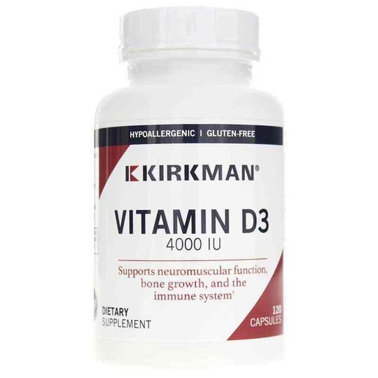 Vitamin D-3 4000 IU Capsules, 120 Capsules, KRK