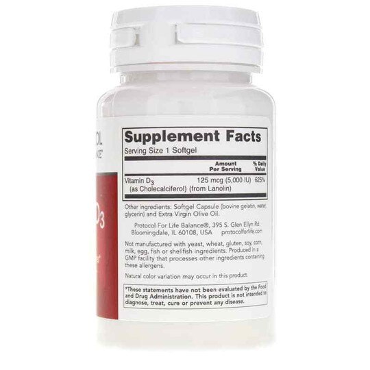 Vitamin D3 5,000 IU, 120 Softgels, PFLB