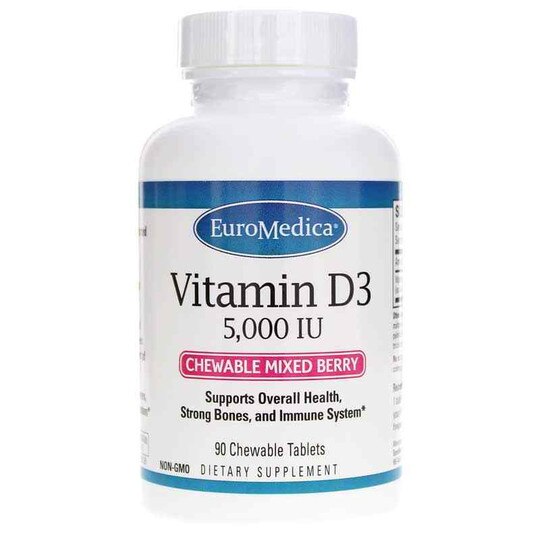 Vitamin D3 5,000 IU, 90 Chewable Tablets, EUMD