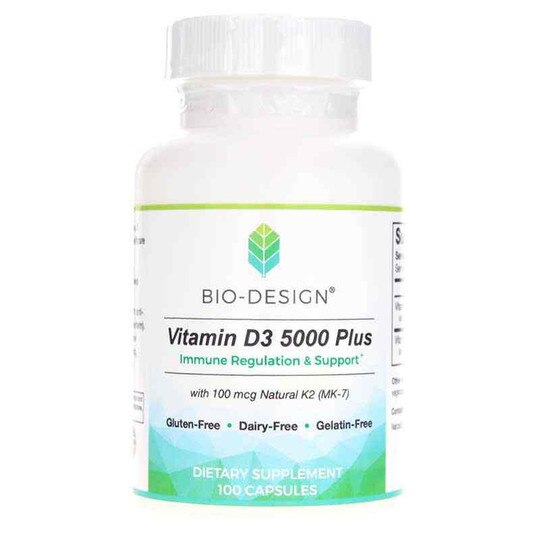 Vitamin D3 5000 Plus with Natural MK-7, 100 Capsules, BD