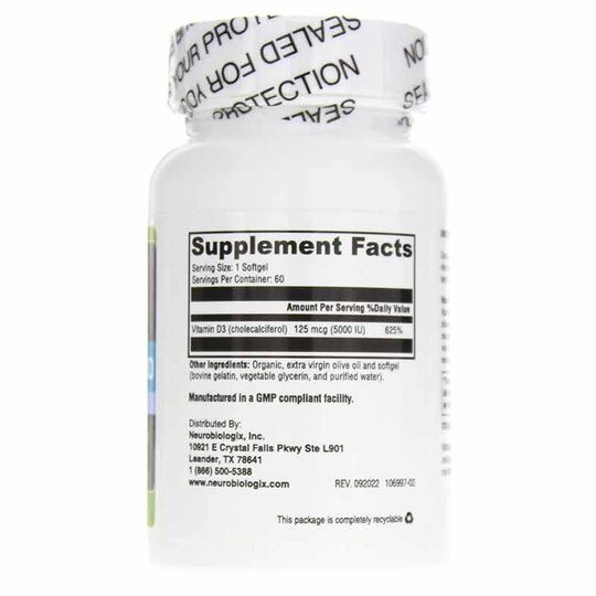 Vitamin D3 5000, 60 Softgels, NBX