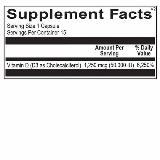 Vitamin D3 50,000 IU, 15 Capsules, OM