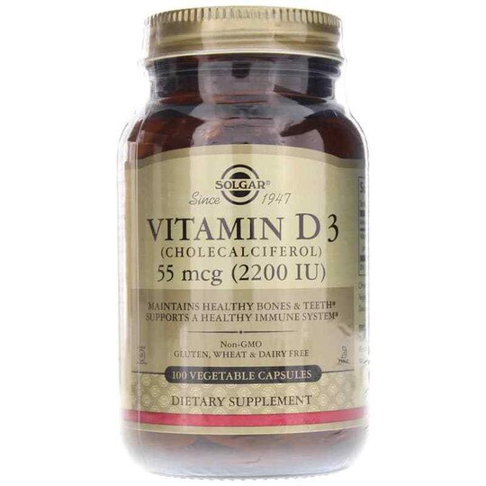 Vitamin D3 55 Mcg (2200 IU), 100 Veg Capsules, SLG
