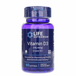 Vitamin D3, 175 mcg (7000 IU), 60 softgels