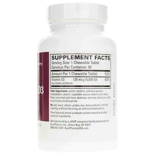 Vitamin D3 Chewable 5000 IU, 90 Chewable Tablets, TNT