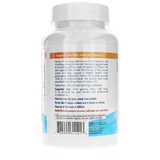 Vitamin D3 Gummies 1000 Iu 60 Gummies