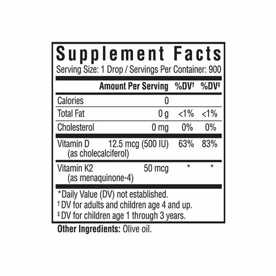 Vitamin D3 + K2 Drops, 1 Oz SKH