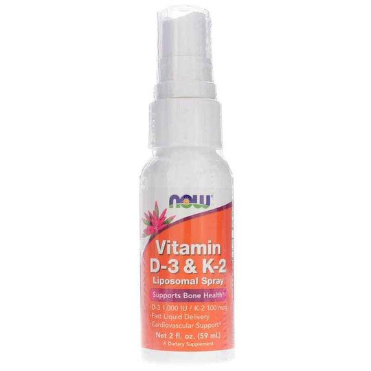Vitamin D3 & K2 Liposome Spray, NOW Foods