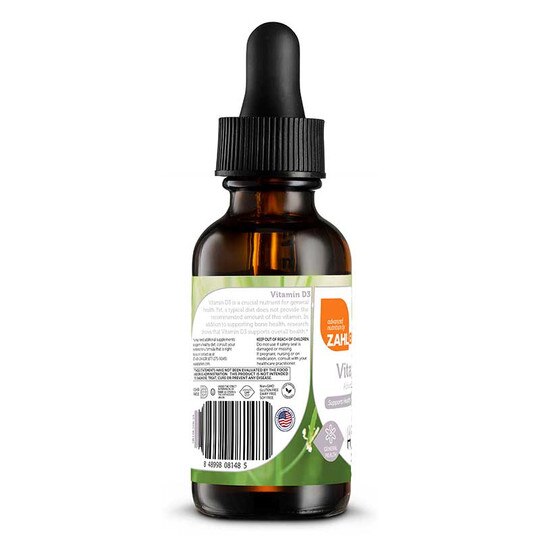 Vitamin D3 Liquid 1000 IU (25mcg), 1 Oz, ZHL