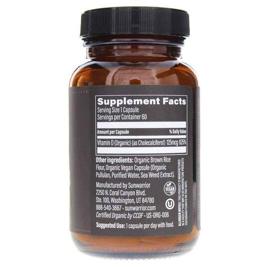 Vitamin D3 Organic, 60 Vegan Capsules, SUW