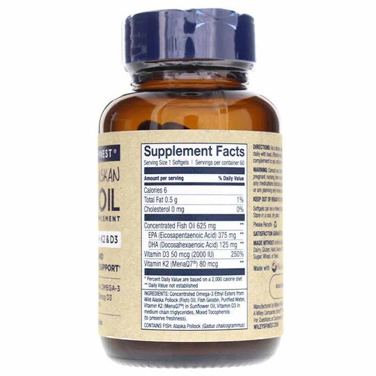 Omega-3 plus Vitamin K2 with D3 , 60 Softgels, WLF