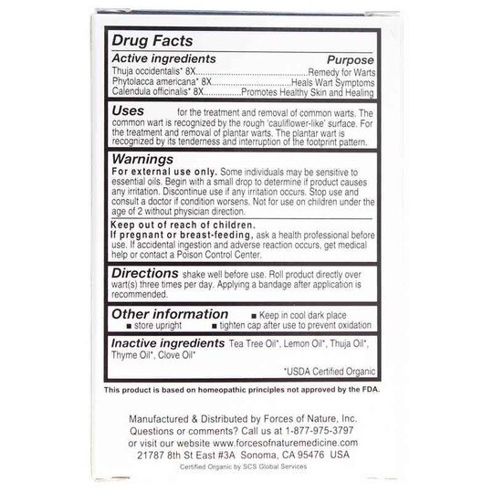 Wart Remover Organic Plant Medicine Extra Strength Roll On, .14 Oz, FON