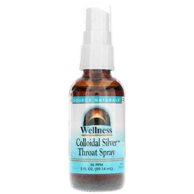 Wellness Colloidal Silver Throat Spray 30 PPM, Source Naturals