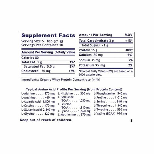 Whey Protein Certified Organic, 7.4 Oz, PRL