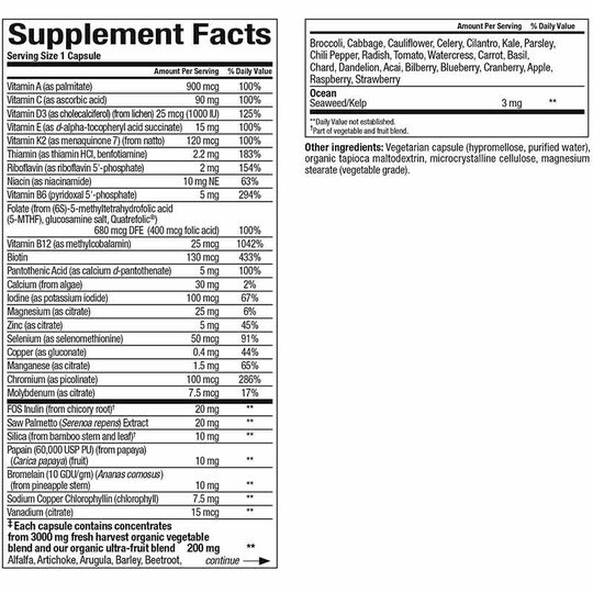 Whole Earth & Sea Men's 50+ Multi Once a Day, 60 Veg Capsules