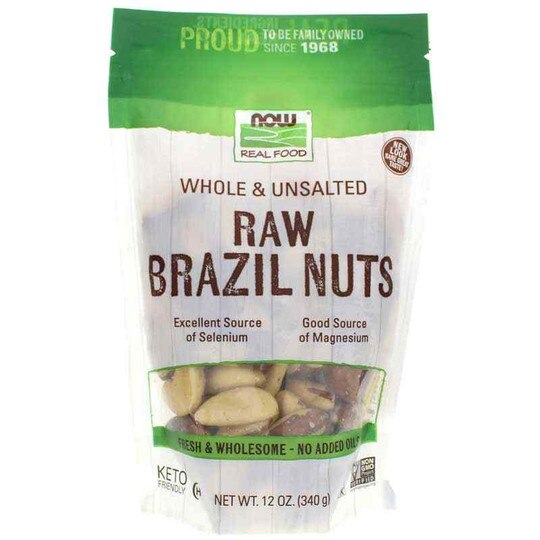 Whole, Raw Brazil Nuts Unsalted, 12 Oz, NOW