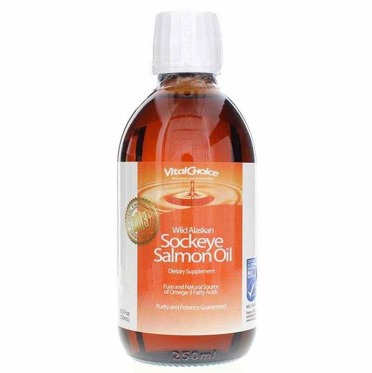 Wild Alaskan Sockeye Salmon Oil Liquid, Vital Choice