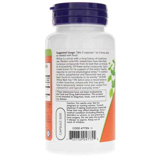 Willow Bark Extract 400 Mg, 100 Capsules, NOW