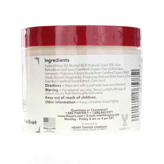 Witch Hazel Astringent Pads Original, 60 Pads, THY