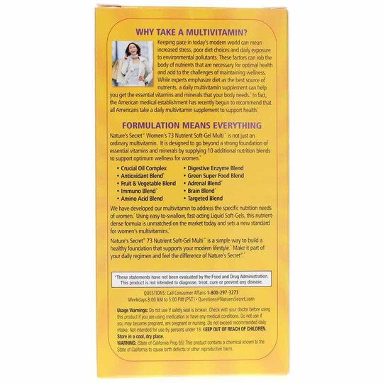 Women's 73 Nutrient Soft-Gel Multi with Omega-3, 60 Liq, NSE