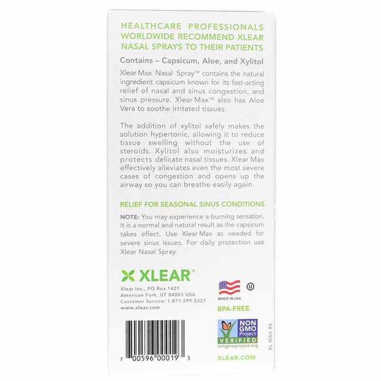 Xlear MAX Nasal Spray with Capsicum, Xlear