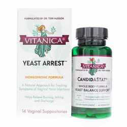 Yeast Arrest 14 Vaginal Suppositories & CandidaStat 60 Veg Capsules Pack