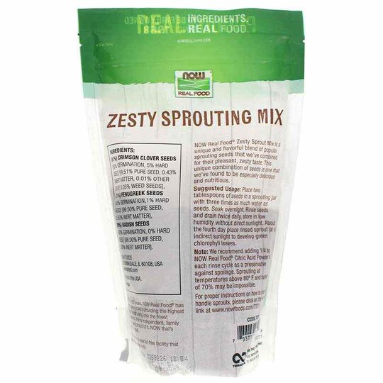 Zesty Sprouting Mix, 16 Oz, NOW