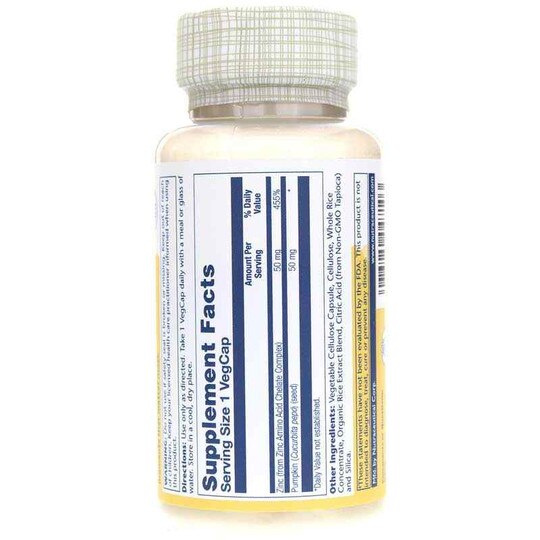 Zinc 50 Mg, 100 Veg Capsules, SLR