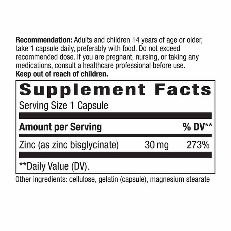 Zinc Chelate 30 Mg, Natures Way
