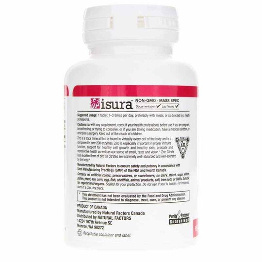 Zinc Citrate 15 Mg, Natural Factors