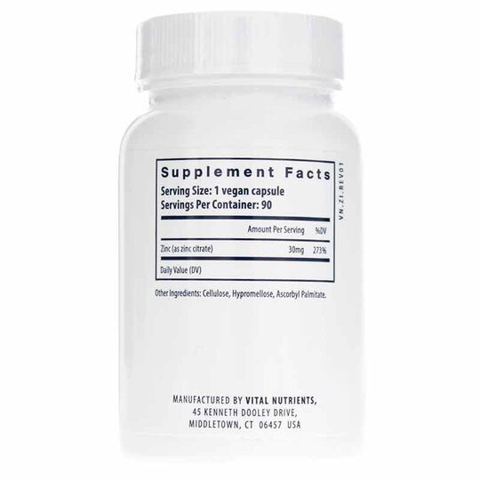 Zinc (citrate) 30 Mg, Vital Nutrients