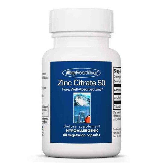 Zinc Citrate 50 Mg, 60 Veg Capsules, ARG