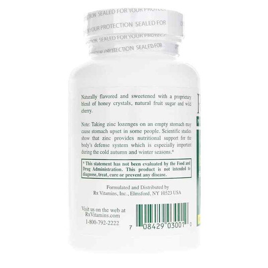 Zinc Lozenges 56 Mg Zinc Chelate/Aspartate with Vitamin, RXV