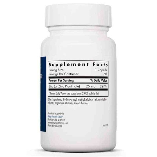 Zinc Picolinate, 60 Veg Capsules, ARG