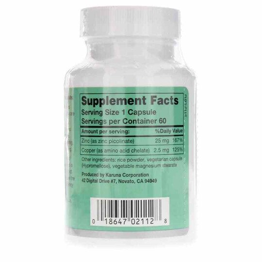 Zinc Picolinate Plus, 60 Veg Capsules, KRU